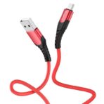 HOCO U80 COOL SILICONE CHARGING CABLE FOR MICRO, ΚΟΚΚΙΝΟ - Image 2