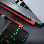 HOCO U83 PUISSANT SILICONE CHARGING CABLE FOR MICRO, ΚΟΚΚΙΝΟ - Image 3