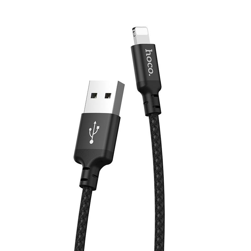 13382 HOCO X14 TIMES SPEED LIGHTNING CHARGING CABLE(L=2M), ΜΑΥΡΟ - Image 1