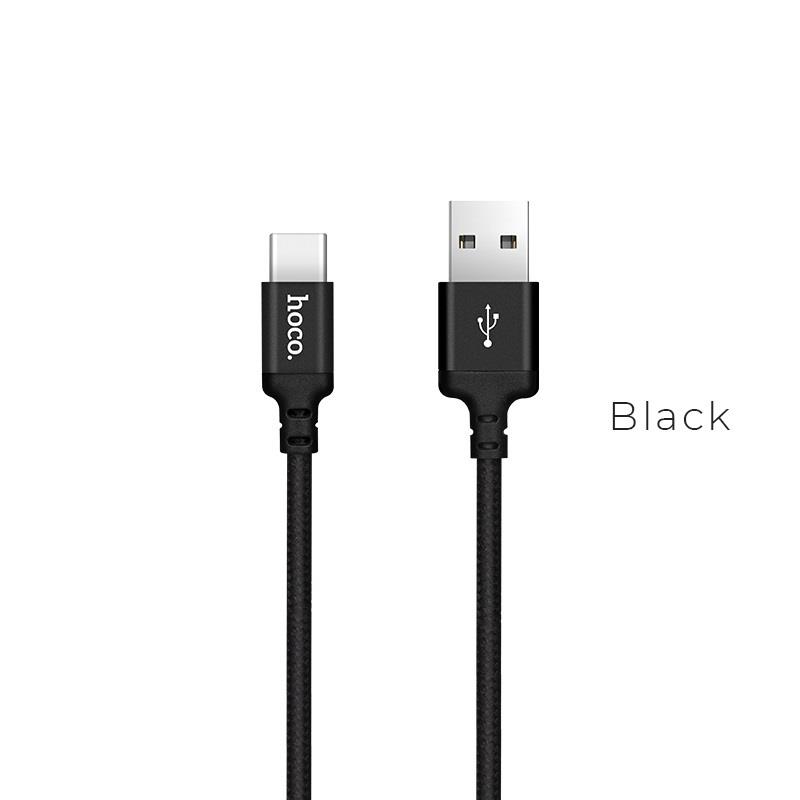 13891 HOCO X14 TIMES SPEED TYPE-C CHARGING CABLE(L=2M) ΜΑΥΡΟ - Image 1