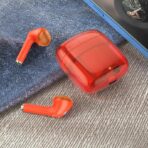 HOCO EW15 CLEAR EXPLORE EARPHONES ΜΕ ΒΑΣΗ ΦΟΡΤΙΣΗΣ, VIBRANT ORANGE - Image 4