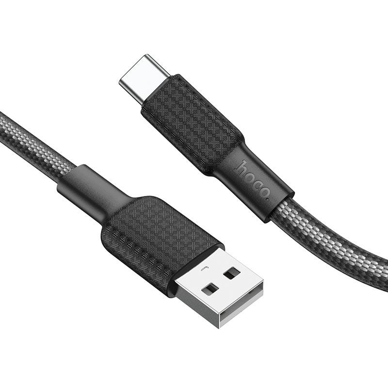 25862 HOCO X69 JAEGER ΚΑΛΩΔΙΟ ΦΟΡΤΙΣΗΣ , USB ΣΕ TYPE-C , ΜΑΥΡΟ/ΛΕΥΚΟ - Image 1