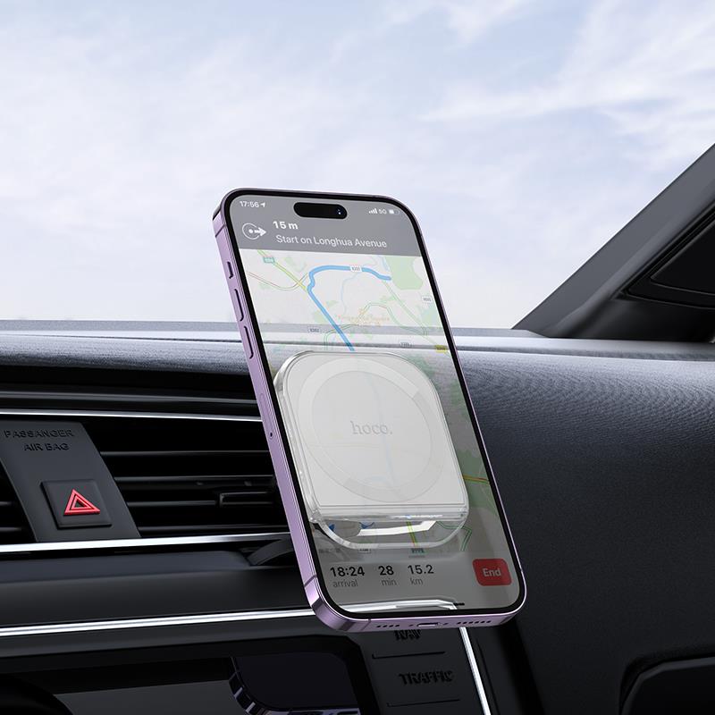 26088 HOCO H42 ΜΑΓΝΗΤΙΚΗ ΒΑΣΗ ΣΤΗΡΙΞΗΣ ΑΕΡΑΓΩΓΟΥ CRYSTAL , ΓΚΡΙ - Image 1