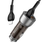 HOCO NZ8 ΦΟΡΤΙΣΤΗΣ ΑΥΤΟΚΙΝΗΤΟΥ, SPRINTER PD25W+QC3.0, ΚΑΛΩΔΙΟ LIGHTNING, 2 ΘΥΡΕΣ ΔΙΑΦΑΝΟ ΚΑΦΕ - Image 2