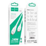 HOCO X93 ΚΑΛΩΔΙΟ ΦΟΡΤΙΣΗΣ ΚΑΙ ΔΕΔΟΜΕΝΩΝ FORCE, TYPE-C ΣΕ TYPE-C, 2m, 240W, ΛΕΥΚΟ - Image 3