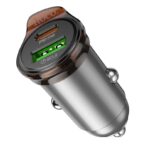 HOCO NZ16A ΦΟΡΤΙΣΤΗΣ ΑΥΤΟΚΙΝΗΤΟΥ, RIGOROUS PD25W ΚΑΙ QC3.0, 2 ΘΥΡΕΣ , ΓΚΡΙ - Image 2