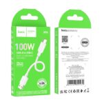 HOCO X96 ΚΑΛΩΔΙΟ ΦΟΡΤΙΣΗΣ ΚΑΙ ΔΕΔΟΜΕΝΩΝ HYPER TYPE-C, 100W, 0.25m, ΛΕΥΚΟ - Image 3
