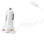 HOCO Z14 SINGLE PORT WITH LIGHTNING CABLE CAR CHARGER ΛΕΥΚΟ